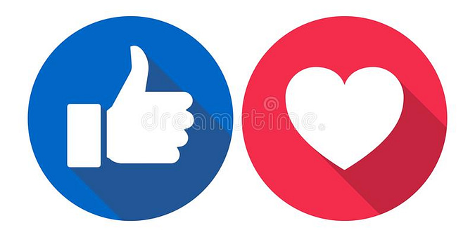 vector illustration facebook love like icons colorful white background facebook love like icons colorful 116944351